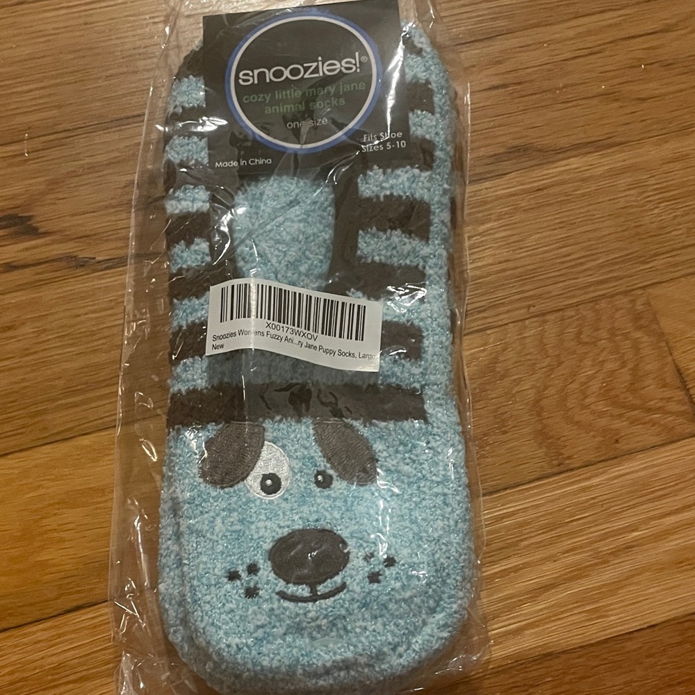 Snoozies Blue Striped Animal Slippers